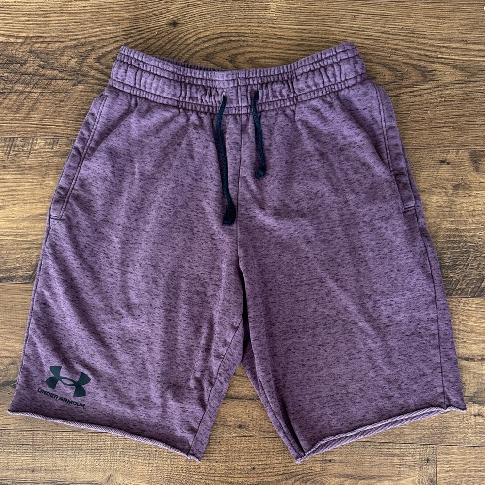 Under Armour purple sweatshorts, size medium